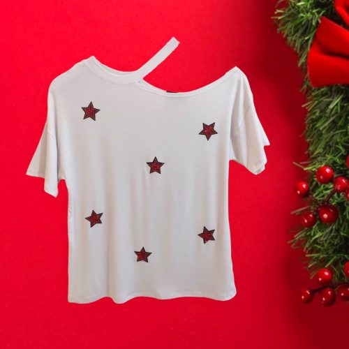 CHOKER RED GLITTER STARS